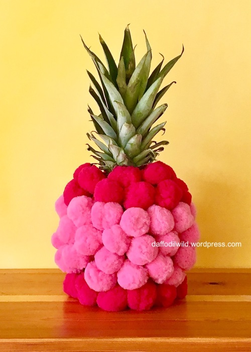 pineapple art, pom pom trim